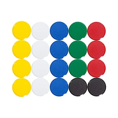Image de MAUL Aimants à Facettes (20 Pièces) MAULpro 20 mm, Aimant en Plastique, Puissants pour Tableau Blanc Magnetique et Effacable, Idéal le Bureau l&#039;Atelier, Couleur