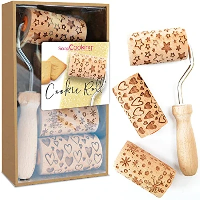 Image de Trois mini rouleaux bois interchangeables ScrapCooking Beige