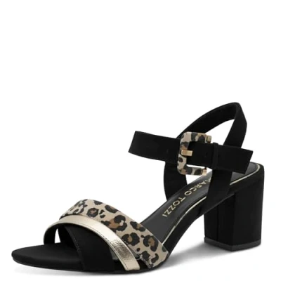 Afbeelding van Marco Tozzi Sandalen, Dames, Maat: 39, Black Textiel/ synthetisch
