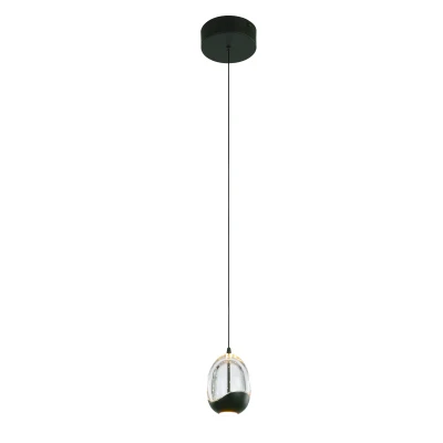 Afbeelding van Hanglamp 1lichts glas zwart egg