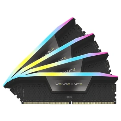 Afbeelding van CORSAIR VENGEANCE CMH96GX5M4B6000C30 RAM DDR5 RGB 96GB (4x 24GB) 6000MHz CL30 compatibel met Intel XMP iCUE zwart