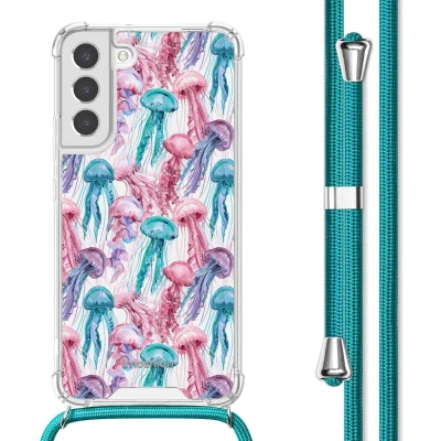 Afbeelding van imoshion Hoesje Geschikt voor Samsung Galaxy S22 Plus met Koord Design Meerkleurig / Jellyfish Watercolor