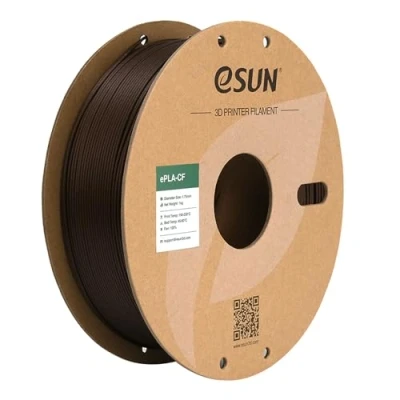 Afbeelding van eSUN ePLA CF PLA filament 1,75 mm, filament, geladen, van koolstofvezel, maatnauwkeurigheid +/ 0,03 spoel 1 kg (2,2 lbs) voor 3D FDM printers, rood