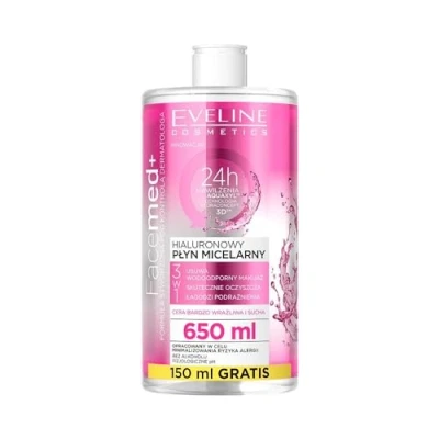 Afbeelding van Eveline Cosmetics Facemed Hyaluronic Vloeistof, 3 in 1, 650 ml