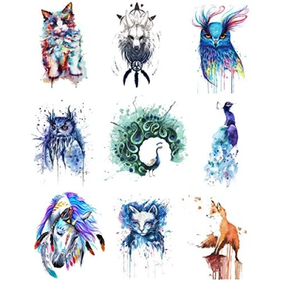 Afbeelding van Keleily Textiel Transfer Papier 9 Stuks Opstrijkbare Dierenkleding Blad Strijkijzer op T shirt, Stof Print, Kleding, Rok, Kussen, Cool Animal