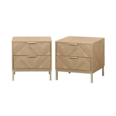 Afbeelding van sweeek Set van 2 nachtkastjes, budapest, twee laden l 45 x b 40 h 45cm