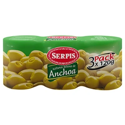 Afbeelding van Serpis, Olives Farcies aux Anchois, 3 x 120 g