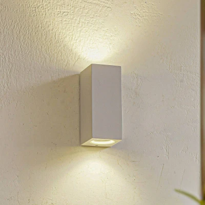Afbeelding van Lucande buitenwandlamp Xava, up/down, wit, 2 lamps, GU10
