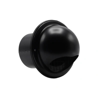 Afbeelding van Bolrooster RVS zwart met terugslagklep 100 mm