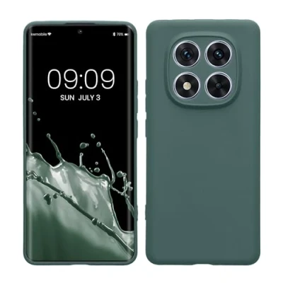 Afbeelding van kwmobile telefoonhoesje geschikt voor Xiaomi Redmi Note 14 Pro 5G / Poco X7 Hoesje smartphone Precisie camera uitsnede In blauwgroen