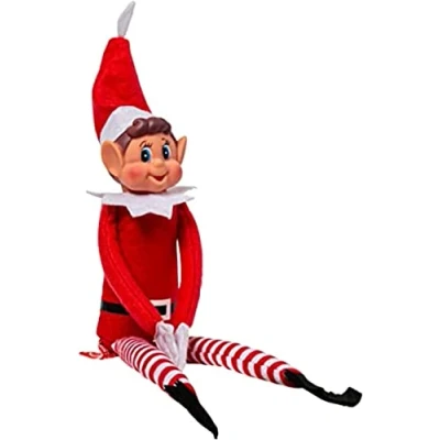 Afbeelding van Elves Behaving Badly Vinyl elf met lange benen hoed en etiket, rood, 1 stuk