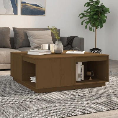 Afbeelding van Salontafel 100x101x40,5 cm massief grenenhout honingbruin