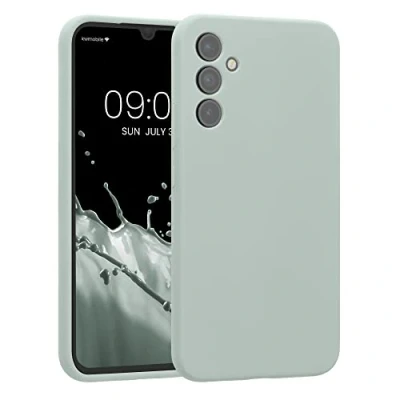 Afbeelding van kwmobile telefoonhoesje geschikt voor Samsung Galaxy A34 5G TPU backcover met siliconen coating Smartphone case in cool mint