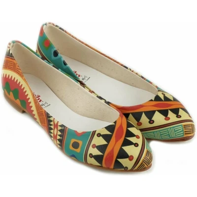 Afbeelding van GOBY Afrikan Patroon Ballerinas Flats Handmade