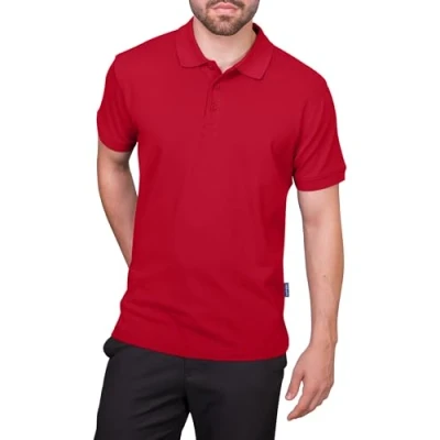 Afbeelding van Men&#039;s Heavy Polo met korte mouwen Red L