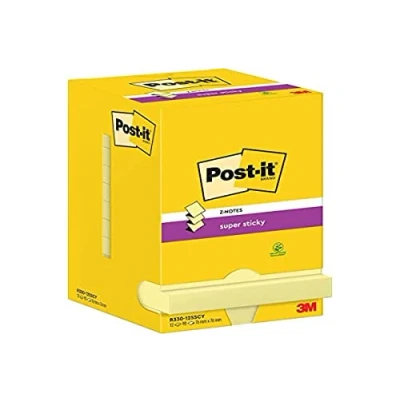 Afbeelding van Post It Super Sticky Z Notes, 90 vel, ft 76 x mm, geel, pak van 12 blokken memoblok