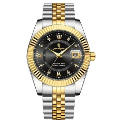 Afbeelding van Mpariz Luxe Herenhorloge Polshorloge Heren Cadeau Horloge Geschenkdoos Mannen Zilver Goud Zwart RVS