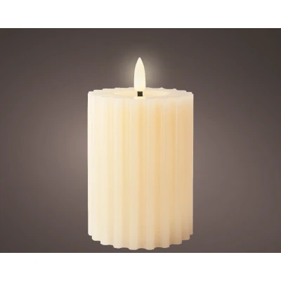 Afbeelding van LED kaars d7.5h12.3 cm creme/wwt kerst Lumineo