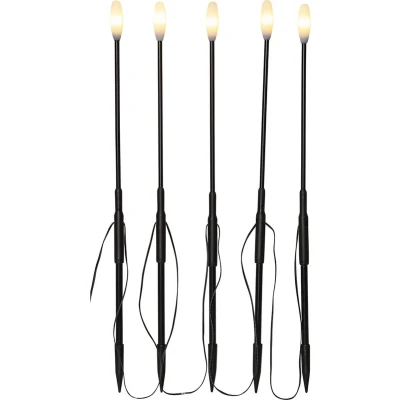 Afbeelding van Star Trading LED spit lights Milky, buitenverlichting, 5 stuks, voor buiten, zwart, warm wit, 2 m