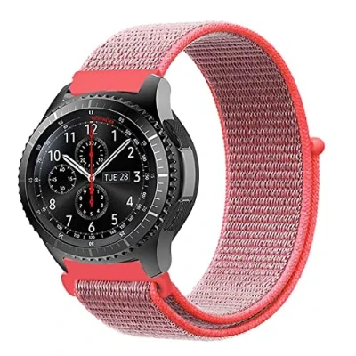 Afbeelding van Cadorabo Nylon bandje 22mm geschikt voor Samsung Galaxy Gear S3 / 2 in ROZE Vervangingsmanchet Huawei Watch GT Pro Ticwatch enz.