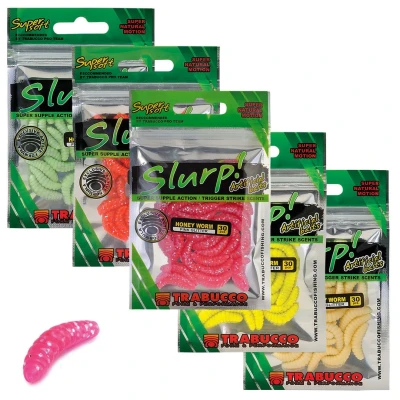Afbeelding van Trabucco Slurp Bait Honey Worm Imitatieaas XL 25 stuks per verp. / Natural White