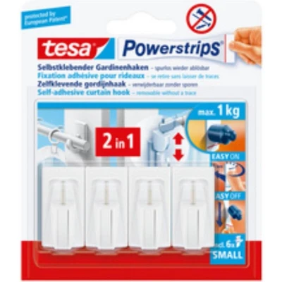 Afbeelding van tesa POWERSTRIPS® Vario gordijnhaak Bruin Inhoud: 4 stuk(s)