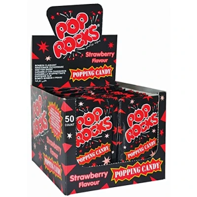 Image de Magic Gum Pop Rocks Lot de 50 bonbons à la fraise 7 g
