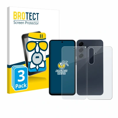 Afbeelding van BROTECT Screenprotector voor Samsung Galaxy A55 5G Enterprise Edition (Voor+Achter) Folie Beschermfolie Beschermglas matte (3 Stuks)