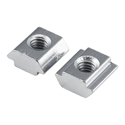 Afbeelding van 50 stuks T moeren schuifmoeren, Europese norm, oppervlak vernikkelen van koolstofstaal voor aluminium profiel (EU20 M4)