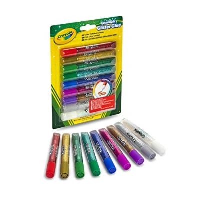 Afbeelding van Crayola Glitterlijm in tube, wasbaar, 9 verschillende kleuren, voor school en knutselen, 69 3527