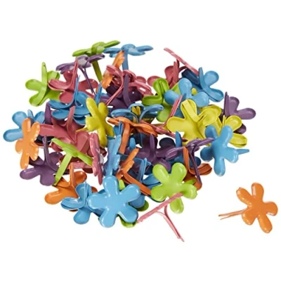 Afbeelding van Rayher Brads 7835549 mini bloemenclips, 12 mm diameter, gemengde kleuren, 50 stuks