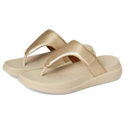 Afbeelding van FitFlop F Mode Go Adjustable Flatform Toe Post Sandals Vrouwen Platino