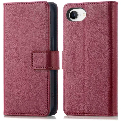 Afbeelding van imoshion Hoesje Geschikt voor iPhone 16e Luxe Bookcase Bordeaux