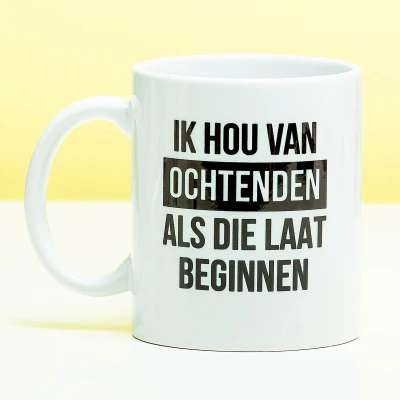 Afbeelding van Mok Ik Hou Van Ochtenden Als Die Laat Beginnen