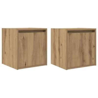Afbeelding van vidaXL Nachtkastjes 2 st wandgemonteerd 38x34x40 cm artisanaal eiken