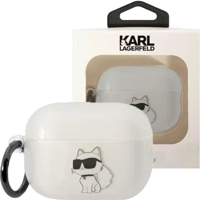 Afbeelding van Karl Lagerfeld KLAP2HNCHTCT hoesje voor AirPods Pro 2 cover transparant Ikonik Choupette