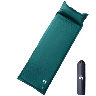 Afbeelding van Kampeermatras met gentegreerd kussen zelfopblazend groen