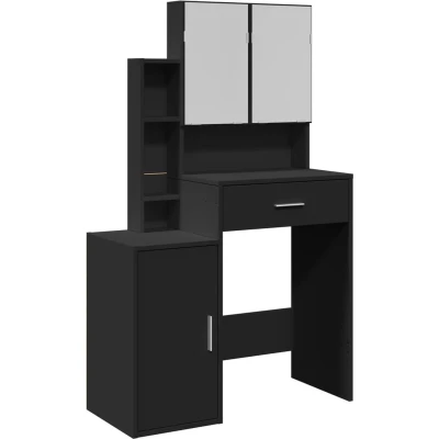 Afbeelding van vidaXL Kaptafel met kastje 80x35x132 cm zwart