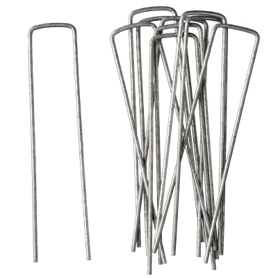 Afbeelding van Nature Gronddoekpennen Metaal Groeifolie Gronddoek 0.3x3x14 cm Zilvergrijs 10 stuks