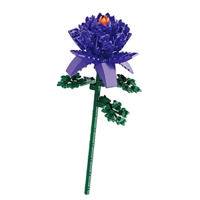 Afbeelding van Balody Bloemenmodel om in elkaar te zetten met mini paarse pioenroos bouwstenen