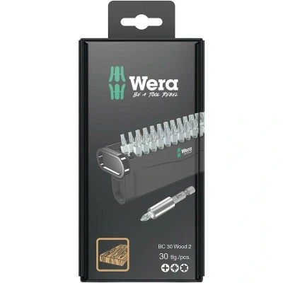 Afbeelding van Wera Bit Check 30 Wood 2 SB 05057438001 Bitset delig Kruiskop Phillips, Pozidriv, Torx