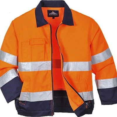 Afbeelding van Portwest Madrid TX70ONRL Hoge zichtbaarheidsjas, maat L, oranje/marineblauw