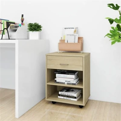 Afbeelding van Kast verrijdbaar 46x36x59 cm spaanplaat sonoma eikenkleurig
