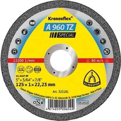 Afbeelding van Klingspor A 960 TZ Special 322181 Doorslijpschijf recht 125 mm 25 stuk(s) RVS