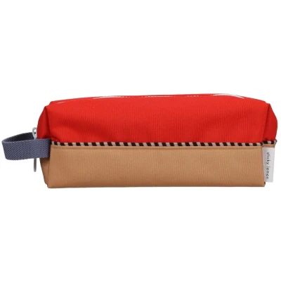 Afbeelding van Sticky Lemon Pencil Case/Pennenzak Wonders Colourblocking Red Hat + Jane Beige