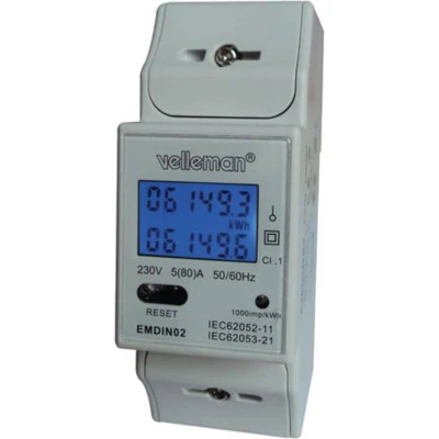 Afbeelding van Eenfasige Kwh Meter voor Din Rail Montage 2 Modules