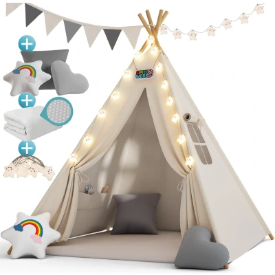 Afbeelding van Tipi Speeltent Wit 160x120x120cm