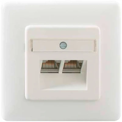 Afbeelding van Rutenbeck 136112070 Netwerkdoos Inbouw (in muur) Inzet met centraalstuk en frame Wit