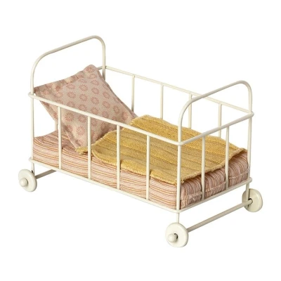 Afbeelding van Maileg poppenhuis ledikant roze micro 14,5 cm