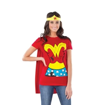 Afbeelding van Rubie&#039;s Wonder Woman Officieel T shirt voor dames, kostuum volwassenen, maat XL